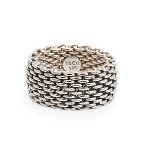 Tiffany & Co. Sterling Silver Somerset Mesh Ring, size 6.5